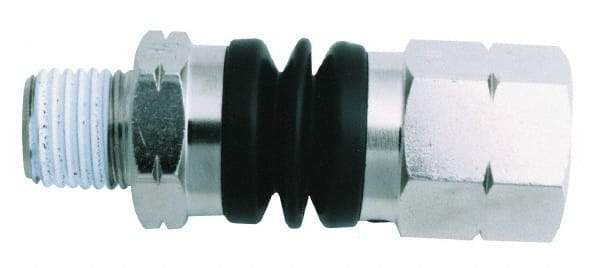 Value Collection - 1/4"MNPT x 1/8" FNPT Pneumatic Hose Swivel Fitting - Steel, Nickel Plated - Benchmark Tooling