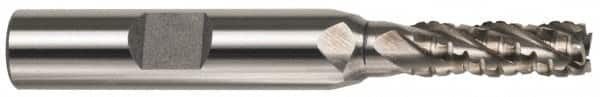 Interstate - 3/4" Diam, 1-5/8" LOC, 4 Flute Cobalt Roughing & Finishing Square End Mill - Uncoated, 3-3/4" OAL, 5/8" Shank Diam, Weldon Shank, 30° Helix, Non-Centercutting - Benchmark Tooling