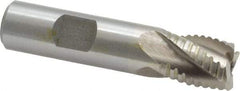 Interstate - 5/8" Diam, 3/4" LOC, 4 Flute Cobalt Roughing & Finishing Square End Mill - Uncoated, 2-7/8" OAL, 5/8" Shank Diam, Weldon Shank, 30° Helix, Non-Centercutting - Benchmark Tooling