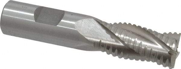 Interstate - 3/4" Diam, 1-5/8" LOC, 4 Flute Cobalt Roughing & Finishing Square End Mill - Uncoated, 3-3/4" OAL, 3/4" Shank Diam, Weldon Shank, 30° Helix, Non-Centercutting - Benchmark Tooling