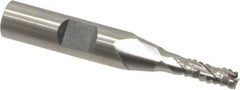 Interstate - 3/16" Diam, 1/2" LOC, 3 Flute Cobalt Roughing & Finishing Square End Mill - Uncoated, 2-3/8" OAL, 3/8" Shank Diam, Weldon Shank, 30° Helix, Non-Centercutting - Benchmark Tooling