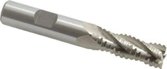 Interstate - 15/32" Diam, 1-1/4" LOC, 4 Flute Cobalt Roughing & Finishing Square End Mill - Uncoated, 3-1/4" OAL, 1/2" Shank Diam, Weldon Shank, 30° Helix, Non-Centercutting - Benchmark Tooling
