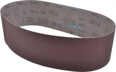 3M - 4" Wide x 36" OAL, 180 Grit, Aluminum Oxide Abrasive Belt - Aluminum Oxide, Very Fine, Coated, X Weighted Cloth Backing, Series 341D - Benchmark Tooling