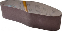 3M - 4" Wide x 36" OAL, 50 Grit, Aluminum Oxide Abrasive Belt - Aluminum Oxide, Coarse, Coated, X Weighted Cloth Backing, Series 341D - Benchmark Tooling