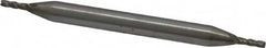 Interstate - 1/16", 3/16" LOC, 3/16" Shank Diam, 2-1/4" OAL, 4 Flute, Cobalt Square End Mill - Double End, Uncoated, Spiral Flute, Centercutting, Right Hand Cut, Right Hand Flute - Benchmark Tooling