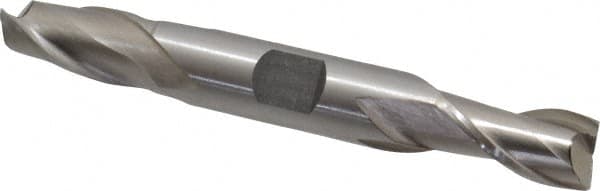 Interstate - 15/32", 13/16" LOC, 1/2" Shank Diam, 3-3/4" OAL, 2 Flute, Cobalt Square End Mill - Double End, Uncoated, Spiral Flute, Centercutting, Right Hand Cut, Right Hand Flute - Benchmark Tooling