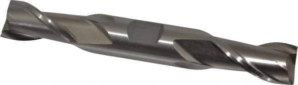 Interstate - 5/8", 1-1/8" LOC, 5/8" Shank Diam, 4-1/2" OAL, 2 Flute, Cobalt Square End Mill - Double End, Uncoated, Spiral Flute, Centercutting, Right Hand Cut, Right Hand Flute - Benchmark Tooling