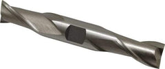 Interstate - 3/4", 1-5/16" LOC, 3/4" Shank Diam, 5" OAL, 2 Flute, Cobalt Square End Mill - Double End, Uncoated, Spiral Flute, Centercutting, Right Hand Cut, Right Hand Flute - Benchmark Tooling