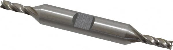 Interstate - 5/32", 7/16" LOC, 3/8" Shank Diam, 3-1/8" OAL, 4 Flute, Cobalt Square End Mill - Double End, Uncoated, Spiral Flute, Centercutting, Right Hand Cut, Right Hand Flute - Benchmark Tooling
