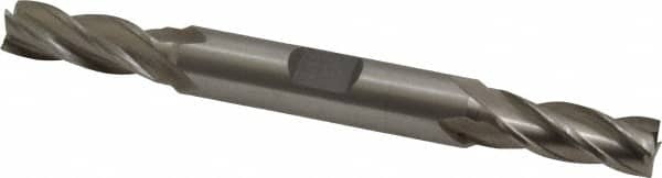 Interstate - 5/16", 3/4" LOC, 3/8" Shank Diam, 3-1/2" OAL, 4 Flute, Cobalt Square End Mill - Double End, Uncoated, Spiral Flute, Centercutting, Right Hand Cut, Right Hand Flute - Benchmark Tooling