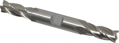 Interstate - 7/16", 1" LOC, 1/2" Shank Diam, 4-1/8" OAL, 4 Flute, Cobalt Square End Mill - Double End, Uncoated, Spiral Flute, Centercutting, Right Hand Cut, Right Hand Flute - Benchmark Tooling