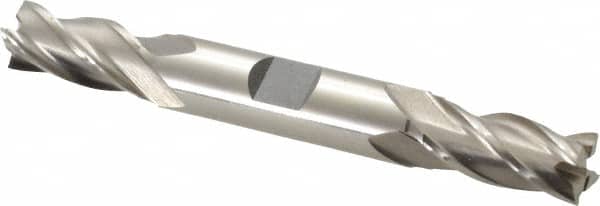 Interstate - 15/32", 1" LOC, 1/2" Shank Diam, 4-1/8" OAL, 4 Flute, Cobalt Square End Mill - Double End, Uncoated, Spiral Flute, Centercutting, Right Hand Cut, Right Hand Flute - Benchmark Tooling