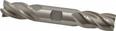 Interstate - 1", 1-7/8" LOC, 1" Shank Diam, 6-3/8" OAL, 4 Flute, Cobalt Square End Mill - Double End, Uncoated, Spiral Flute, Centercutting, Right Hand Cut, Right Hand Flute - Benchmark Tooling