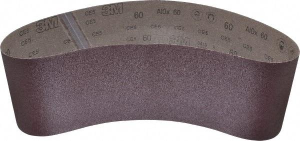 3M - 6" Wide x 48" OAL, 60 Grit, Aluminum Oxide Abrasive Belt - Aluminum Oxide, Medium, Coated, X Weighted Cloth Backing, Series 341D - Benchmark Tooling