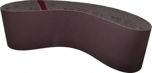 3M - 6" Wide x 48" OAL, 150 Grit, Aluminum Oxide Abrasive Belt - Aluminum Oxide, Very Fine, Coated, X Weighted Cloth Backing, Series 241D - Benchmark Tooling