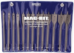 Mag-Bit - 1/4 to 1", 130° Point, Bright Finish, Carbon Steel Spade Drill Bit Set - Benchmark Tooling