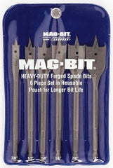 Mag-Bit - 3/8 to 1", 60° Point, Bright Finish, Carbon Steel Spade Drill Bit Set - Benchmark Tooling