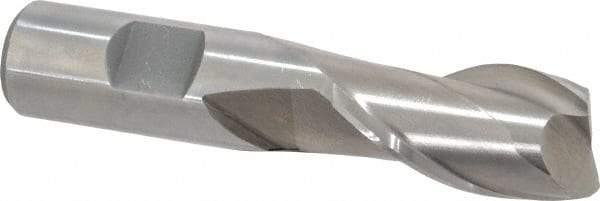 Interstate - 13/16", 1-1/2" LOC, 3/4" Shank Diam, 3-3/4" OAL, 2 Flute, Cobalt Square End Mill - Single End, Uncoated, Spiral Flute, Centercutting, Right Hand Cut, Right Hand Flute - Benchmark Tooling