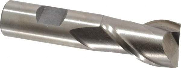 Interstate - 15/16", 1-1/2" LOC, 3/4" Shank Diam, 3-5/8" OAL, 2 Flute, Cobalt Square End Mill - Single End, Uncoated, Spiral Flute, Centercutting, Right Hand Cut, Right Hand Flute - Benchmark Tooling