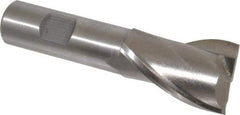 Interstate - 1-1/8", 1-5/8" LOC, 3/4" Shank Diam, 3-7/8" OAL, 2 Flute, Cobalt Square End Mill - Single End, Uncoated, Spiral Flute, Centercutting, Right Hand Cut, Right Hand Flute - Benchmark Tooling