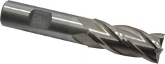 Interstate - 11/16", 1-5/8" LOC, 5/8" Shank Diam, 3-3/4" OAL, 4 Flute, Cobalt Square End Mill - Single End, Uncoated, Spiral Flute, 30° Helix, Centercutting, Right Hand Cut, Right Hand Flute - Benchmark Tooling