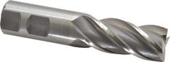 Interstate - 7/8", 1-7/8" LOC, 7/8" Shank Diam, 4-1/8" OAL, 4 Flute, Cobalt Square End Mill - Single End, Uncoated, Spiral Flute, 30° Helix, Centercutting, Right Hand Cut, Right Hand Flute - Benchmark Tooling