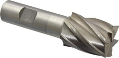 Interstate - 1-1/8", 1-1/2" LOC, 3/4" Shank Diam, 3-7/8" OAL, 6 Flute, Cobalt Square End Mill - Single End, Uncoated, Spiral Flute, 30° Helix, Centercutting, Right Hand Cut, Right Hand Flute - Benchmark Tooling