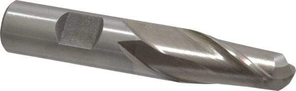 Interstate - 5/8" Diam, 1-3/8" LOC, 2 Flute Cobalt Ball End Mill - Uncoated, Single End, 3-3/8" OAL, 5/8" Shank Diam, Spiral Flute - Benchmark Tooling