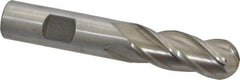 Interstate - 5/8" Diam, 1-5/8" LOC, 4 Flute Cobalt Ball End Mill - Uncoated, Single End, 3-3/4" OAL, 5/8" Shank Diam, Spiral Flute - Benchmark Tooling