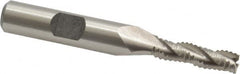 Interstate - 1/4" Diam, Coarse Pitch, 7/8" LOC, 3 Flute Cobalt Roughing Square End Mill - Uncoated, 2-11/16" OAL, 3/8" Shank Diam, Single End - Benchmark Tooling