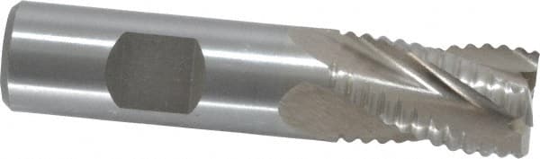 Interstate - 3/4" Diam, Coarse Pitch, 1-1/4" LOC, 4 Flute Cobalt Roughing Square End Mill - Uncoated, 3-1/2" OAL, 3/4" Shank Diam, Single End - Benchmark Tooling