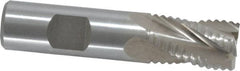 Interstate - 3/4" Diam, Coarse Pitch, 1-1/4" LOC, 4 Flute Cobalt Roughing Square End Mill - Uncoated, 3-1/2" OAL, 3/4" Shank Diam, Single End - Benchmark Tooling