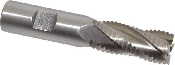 Interstate - 3/4" Diam, Coarse Pitch, 1-5/8" LOC, 4 Flute Cobalt Roughing Square End Mill - Uncoated, 3-7/8" OAL, 3/4" Shank Diam, Single End - Benchmark Tooling