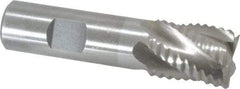 Interstate - 7/8" Diam, Coarse Pitch, 1-1/8" LOC, 5 Flute Cobalt Roughing Square End Mill - Uncoated, 3-3/8" OAL, 3/4" Shank Diam, Single End - Benchmark Tooling