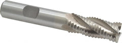 Interstate - 9/16" Diam, Coarse Pitch, 1-3/8" LOC, 4 Flute Cobalt Roughing Square End Mill - Uncoated, 3-3/8" OAL, 1/2" Shank Diam, Single End - Benchmark Tooling