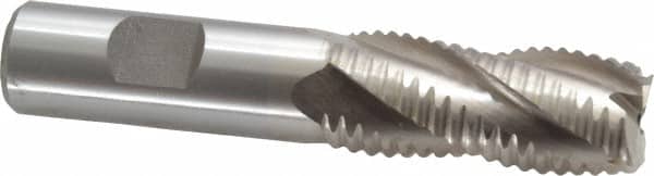 Interstate - 13/16" Diam, Coarse Pitch, 1-7/8" LOC, 4 Flute Cobalt Roughing Square End Mill - Uncoated, 4-1/8" OAL, 3/4" Shank Diam, Single End - Benchmark Tooling
