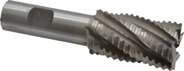 Interstate - 1-1/8" Diam, Coarse Pitch, 2" LOC, 6 Flute Cobalt Roughing Square End Mill - Uncoated, 4-1/4" OAL, 3/4" Shank Diam, Single End - Benchmark Tooling