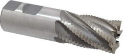 Interstate - 1-1/4" Diam, Coarse Pitch, 2" LOC, 6 Flute Cobalt Roughing Square End Mill - Uncoated, 4-1/2" OAL, 1-1/4" Shank Diam, Single End - Benchmark Tooling