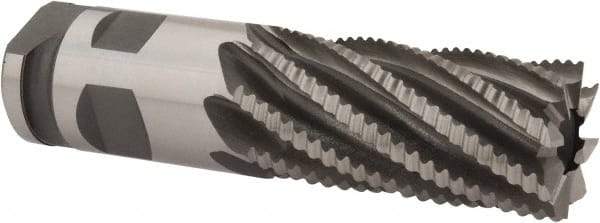 Interstate - 2" Diam, Coarse Pitch, 4" LOC, 8 Flute Cobalt Roughing Square End Mill - Uncoated, 7-3/4" OAL, 2" Shank Diam, Single End - Benchmark Tooling