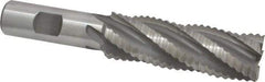 Interstate - 1" Diam, Coarse Pitch, 3" LOC, 5 Flute Cobalt Roughing Square End Mill - Uncoated, 5-1/4" OAL, 3/4" Shank Diam, Single End - Benchmark Tooling