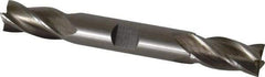 Interstate - 1/2", 1" LOC, 1/2" Shank Diam, 4-1/8" OAL, 4 Flute, High Speed Steel Square End Mill - Double End, Uncoated, Spiral Flute, 30° Helix, Centercutting, Right Hand Cut, Right Hand Flute - Benchmark Tooling