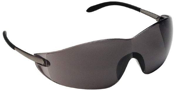 MCR Safety - Gray Lenses, Frameless Safety Glasses - Scratch Resistant, Metal Frame, Size Universal, Wrap Around - Benchmark Tooling