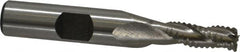 Interstate - 1/4" Diam, Coarse Pitch, 5/8" LOC, 3 Flute Cobalt Roughing Square End Mill - Uncoated, 2-7/16" OAL, 3/8" Shank Diam, Single End, Centercutting - Benchmark Tooling