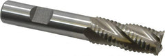 Interstate - 9/16" Diam, Coarse Pitch, 1-3/8" LOC, 4 Flute Cobalt Roughing Square End Mill - Uncoated, 3-3/8" OAL, 1/2" Shank Diam, Single End, Centercutting - Benchmark Tooling