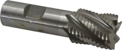 Interstate - 1" Diam, Coarse Pitch, 1-1/8" LOC, 6 Flute Cobalt Roughing Square End Mill - Uncoated, 3-3/8" OAL, 3/4" Shank Diam, Single End, Centercutting - Benchmark Tooling