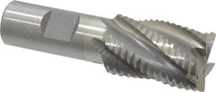 Interstate - 1" Diam, Coarse Pitch, 1-1/2" LOC, 5 Flute Cobalt Roughing Square End Mill - Uncoated, 3-3/8" OAL, 3/4" Shank Diam, Single End, Centercutting - Benchmark Tooling