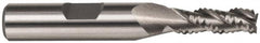 Cleveland - 1" Diam, Coarse Pitch, 2" LOC, 3 Flute Powdered Metal 0.06" Corner Radius Roughing End Mill - TiCN Finish, 4-1/2" OAL, 1" Shank Diam, Single End, Centercutting, 42° Helix - Benchmark Tooling