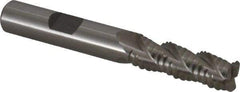 Interstate - 3/8" Diam, Coarse Pitch, 1-1/8" LOC, 3 Flute Cobalt Roughing Square End Mill - Uncoated, 2-13/16" OAL, 3/8" Shank Diam, Single End, Centercutting - Benchmark Tooling