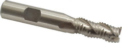 Interstate - 15/32" Diam, Coarse Pitch, 1-1/4" LOC, 3 Flute Cobalt Roughing Square End Mill - Uncoated, 3-1/4" OAL, 1/2" Shank Diam, Single End, Centercutting - Benchmark Tooling