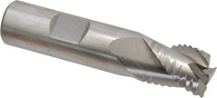 Interstate - 5/8" Diam, Coarse Pitch, 3/4" LOC, 3 Flute Cobalt Roughing Square End Mill - Uncoated, 2-7/8" OAL, 5/8" Shank Diam, Single End, Centercutting - Benchmark Tooling